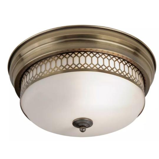 klasicky bronz mediteranska stropna lampa obcianske sklenene tienidlo polovicny obluk nizka svetla vyska kupelna vodotesna .jpg